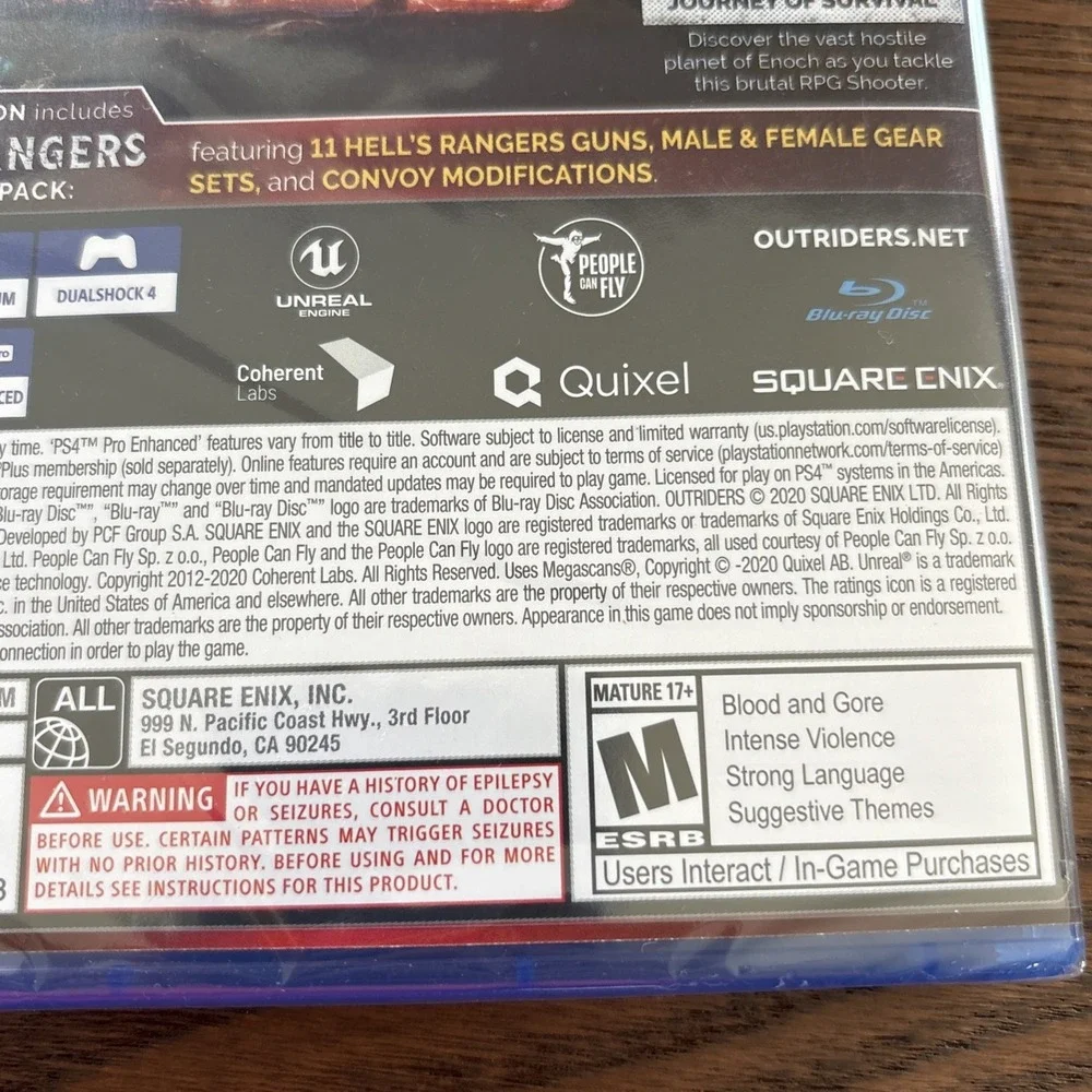 Outriders Day One Edition‎ PS4 Sony New Sealed Rated M